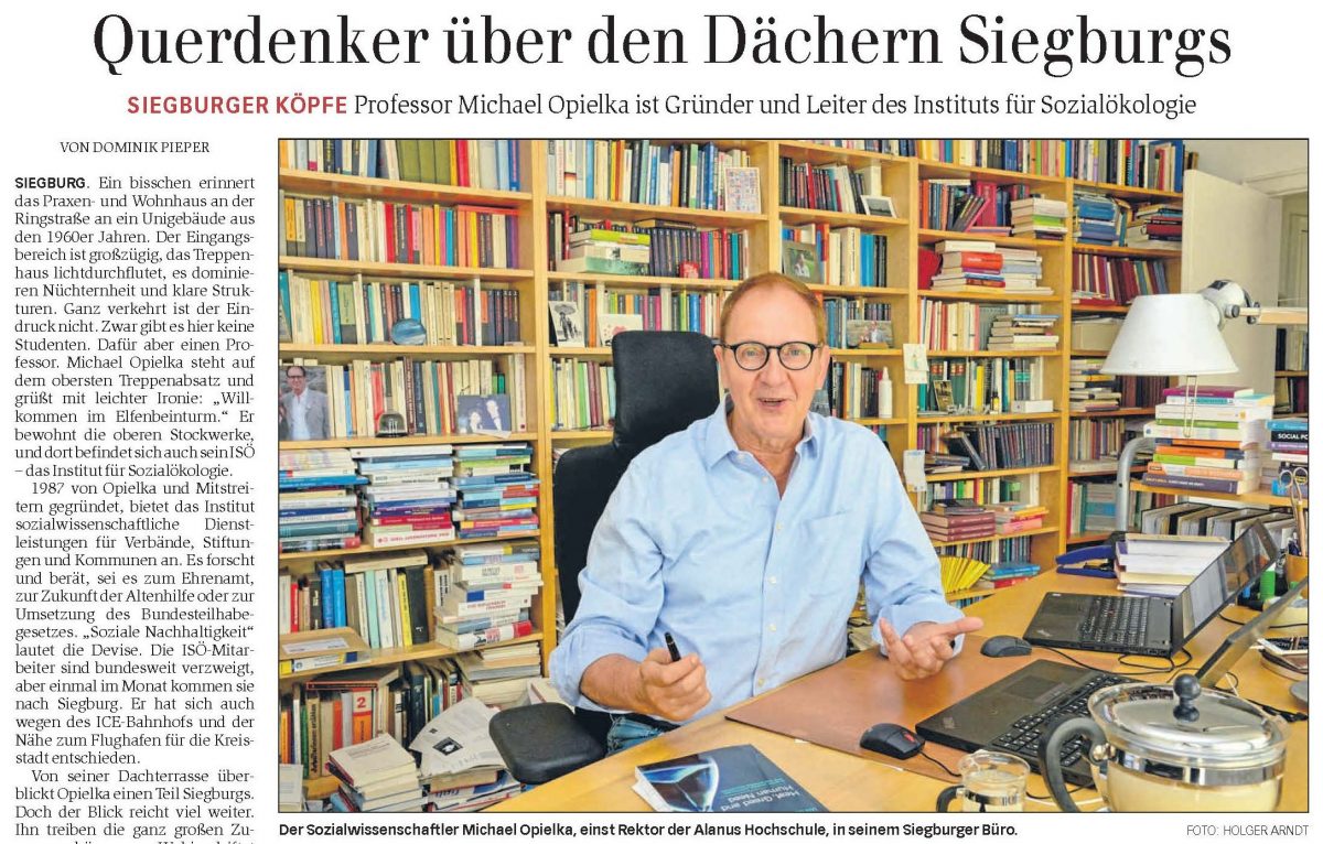 Portrait Prof. Michael Opielka im Generalanzeiger Bonn (30.8.2018) 