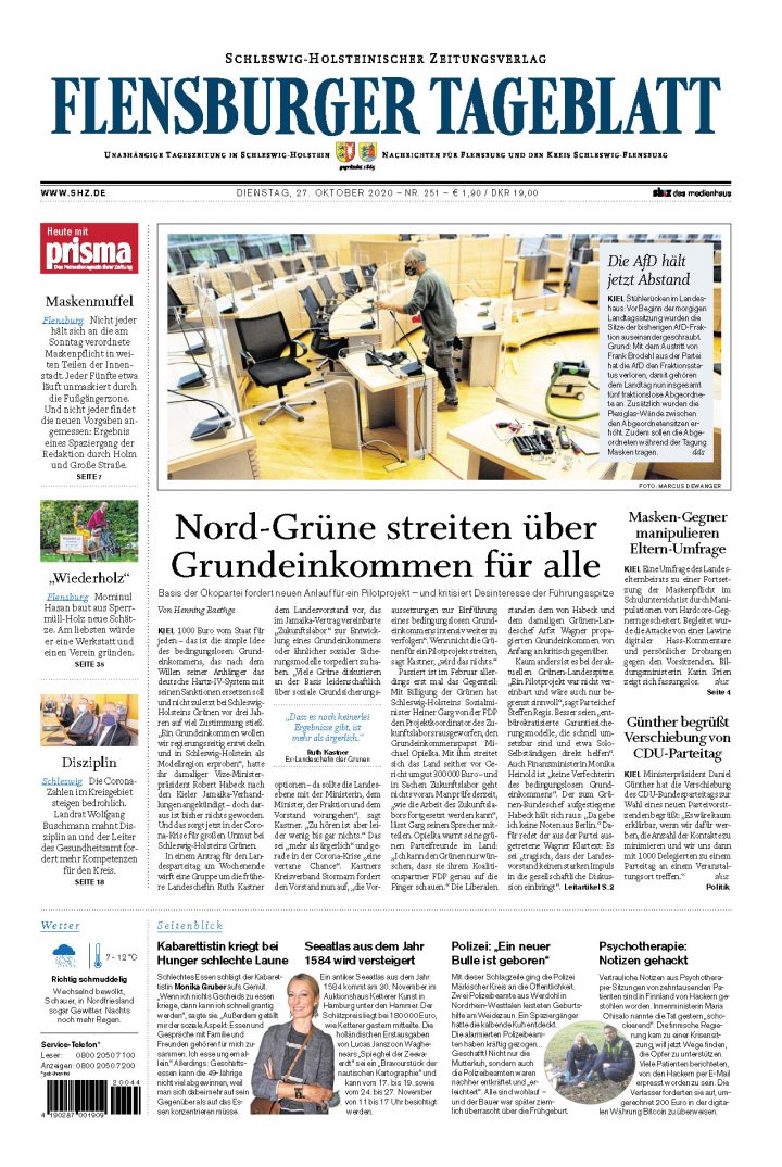 Zukunftslabor – Presse in Schleswig-Holstein berichtet zum grünen Streit (27.10.2020) 
