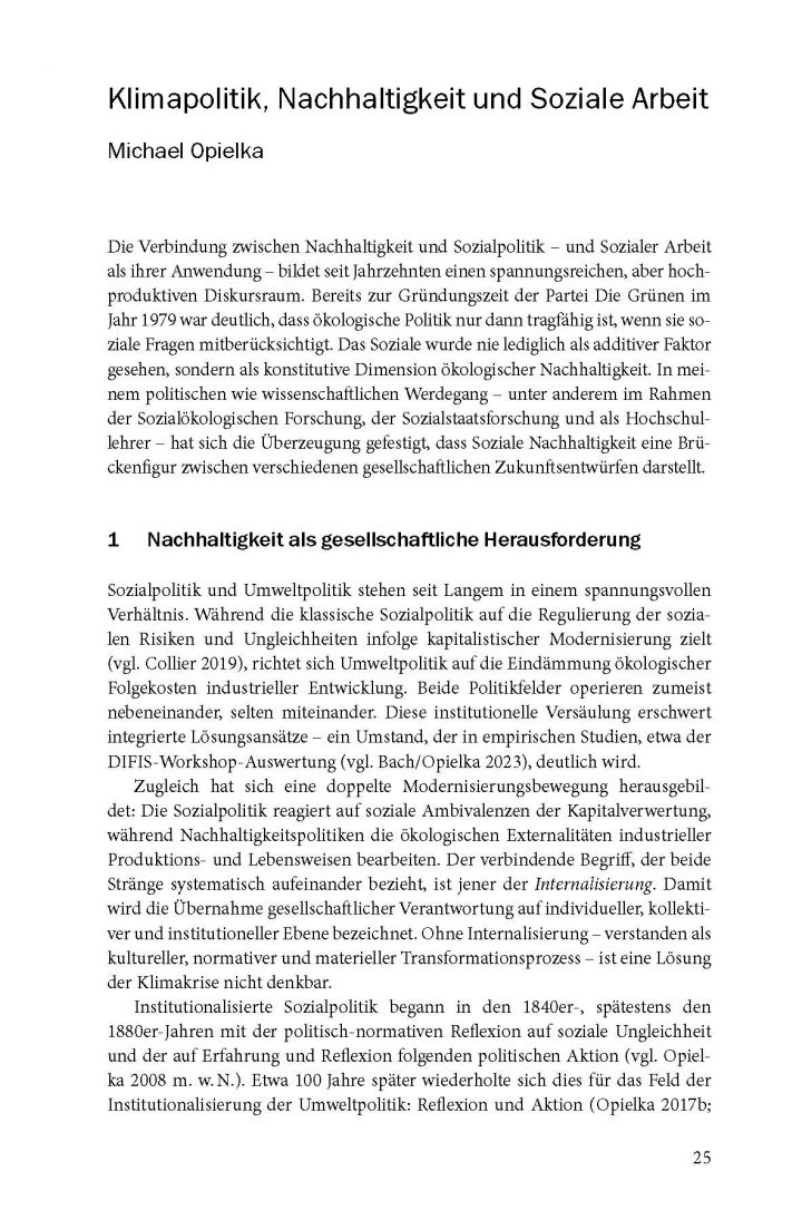 Klimapolitik und Soziale Arbeit