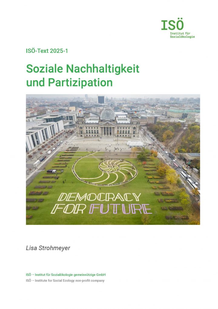 Lisa Strohmeyer, Soziale Nachhaltigkeit und Partizipation – Bürgerbeteiligung und Bürgerengagement als Chance (ISÖ-Text 2025-1) 